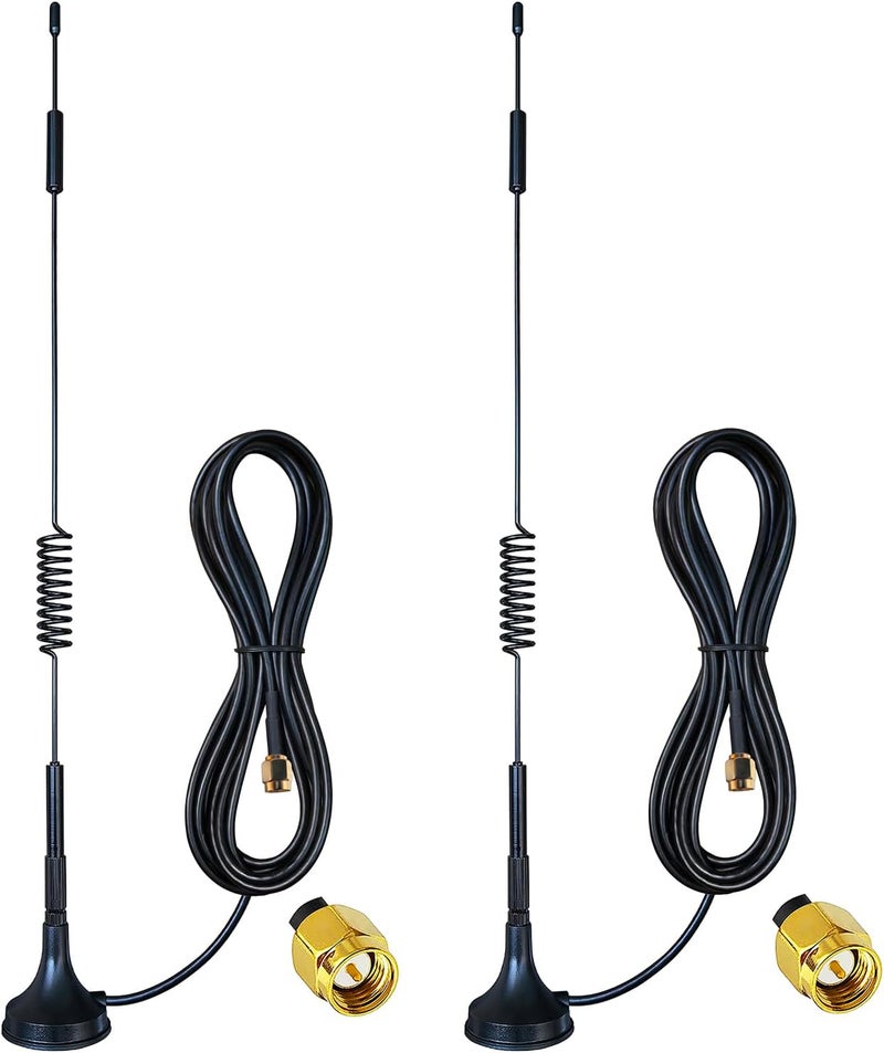 Dixingtek 2-Pack 6.5ft 3G 4G LTE SMA Male Antenna Magnetic Base, Compatible with 4G LTE Router Hunting Game Camera Network Card IP Camera Video Security Camera IoT Cellular Phone Spring 4G Antennas - Image 1
